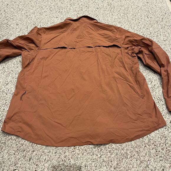 REI Men's Long Sleeve Button Down Hiking Shirt Sz 2XL Orange Outdoor Gorpcore - Picture 2 of 7